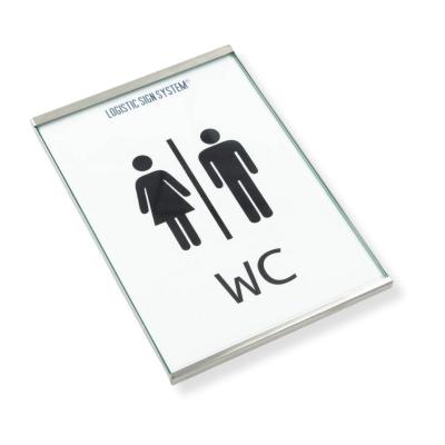 Tuerschild Vitrum G aus Glas und Edelstahl 150 105 mm